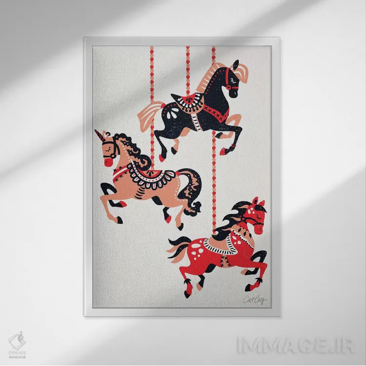 تابلو مشکی قرمز اثر کت کوکیلت - نمای قابدار سفید