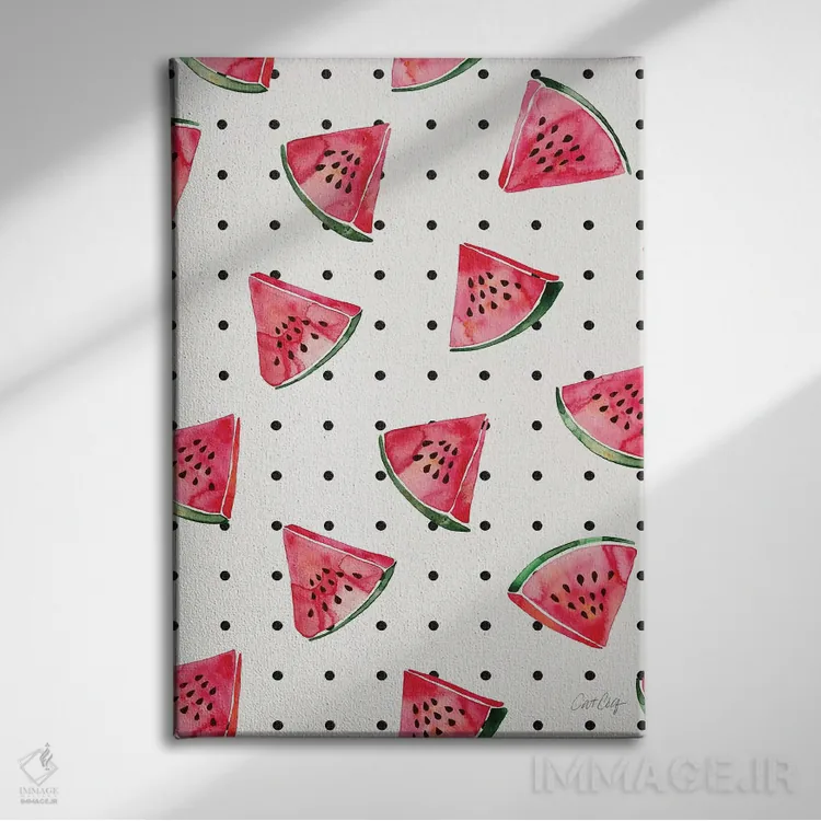 تابلو خالخالی هندوانهای اثر کت کوکیلت - نمای روبهرو روی دیوار