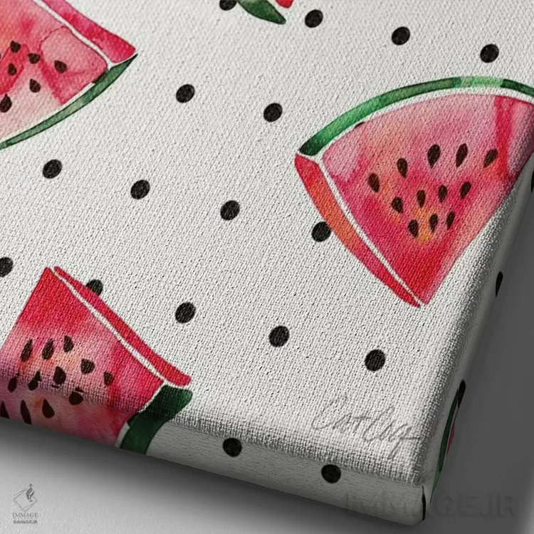 تابلو خالخالی هندوانهای اثر کت کوکیلت - نمای نزدیک بافت بوم