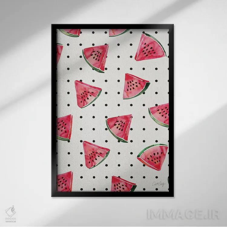 تابلو خالخالی هندوانهای اثر کت کوکیلت - نمای قابدار مشکی