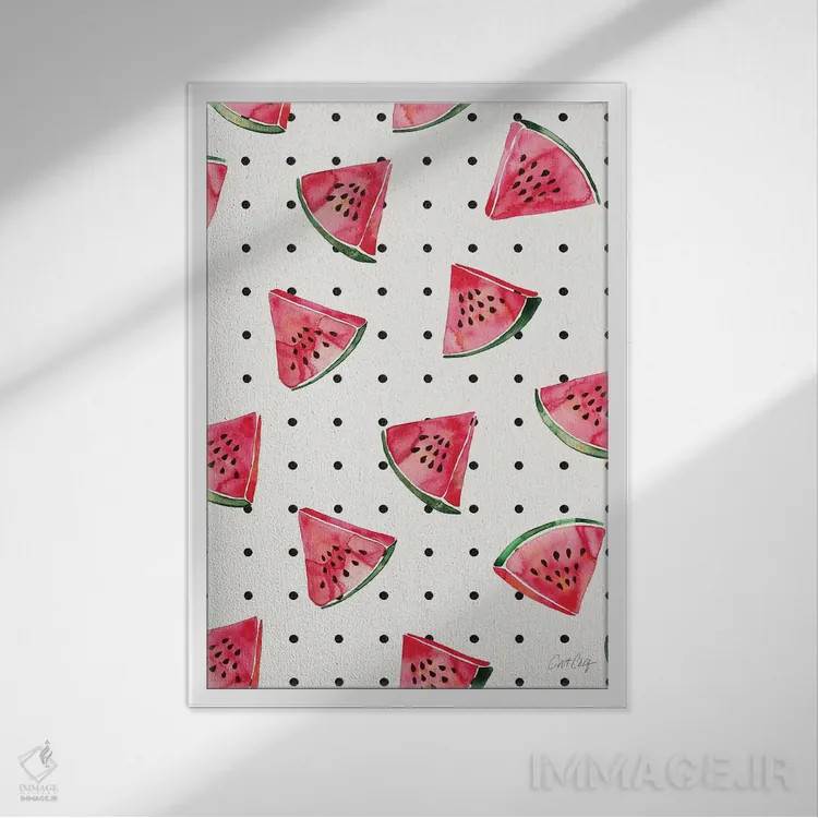 تابلو خالخالی هندوانهای اثر کت کوکیلت - نمای قابدار سفید