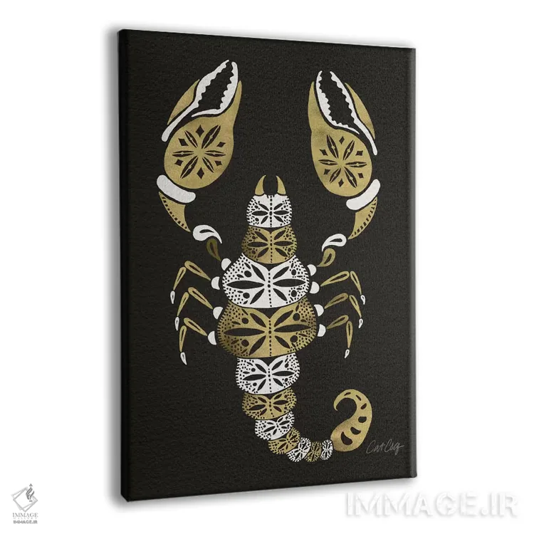 تابلو عقرب مشکی طلایی اثر کت کوکیلت - نمای پرسپکتیو محصول