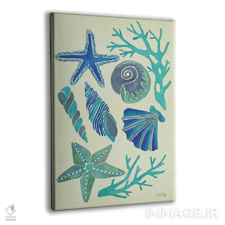 تابلو صدفهای آبی اثر کت کوکیلت - نمای پرسپکتیو محصول