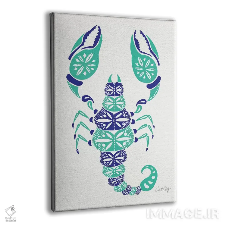 تابلو عقرب فیروزهای آبی اثر کت کوکیلت - نمای پرسپکتیو محصول