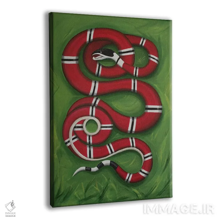 تابلو مار روی چمن اثر سیسی گیدی - نمای پرسپکتیو محصول