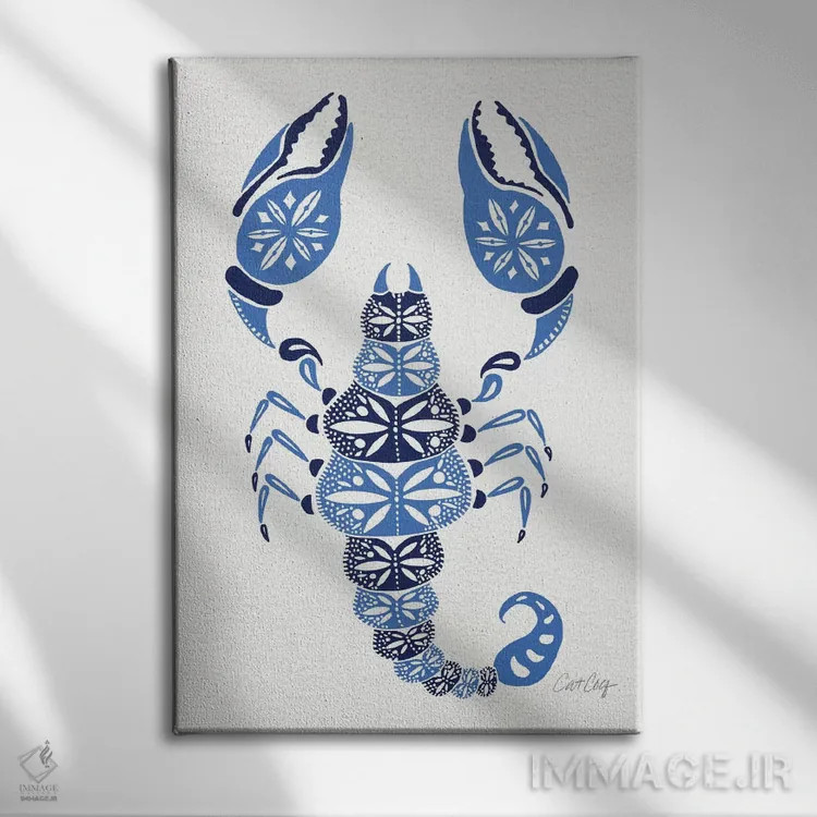 تابلو عقرب آبیها (طیف رنگ) اثر کت کوکیلت - نمای روبهرو روی دیوار