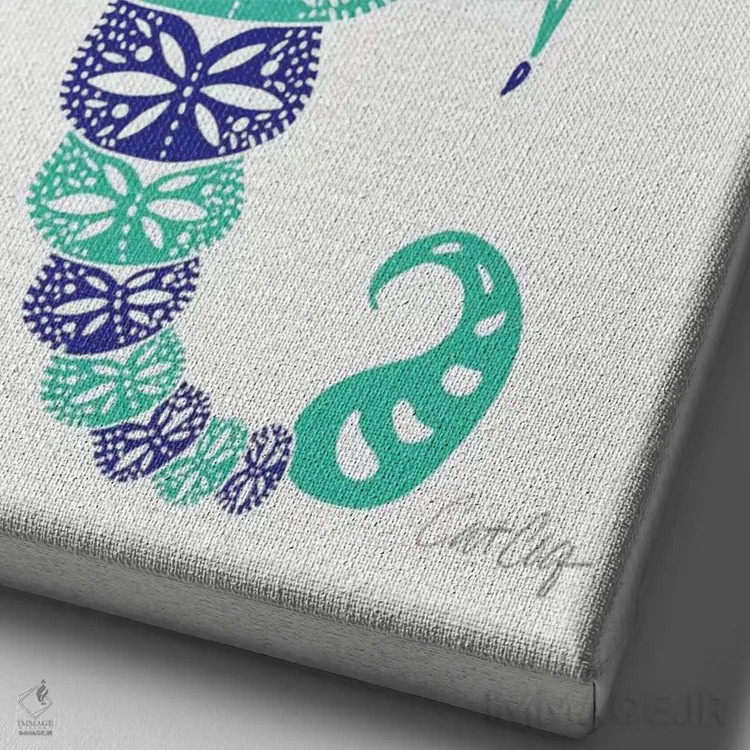 تابلو عقرب فیروزهای آبی اثر کت کوکیلت - نمای نزدیک بافت بوم