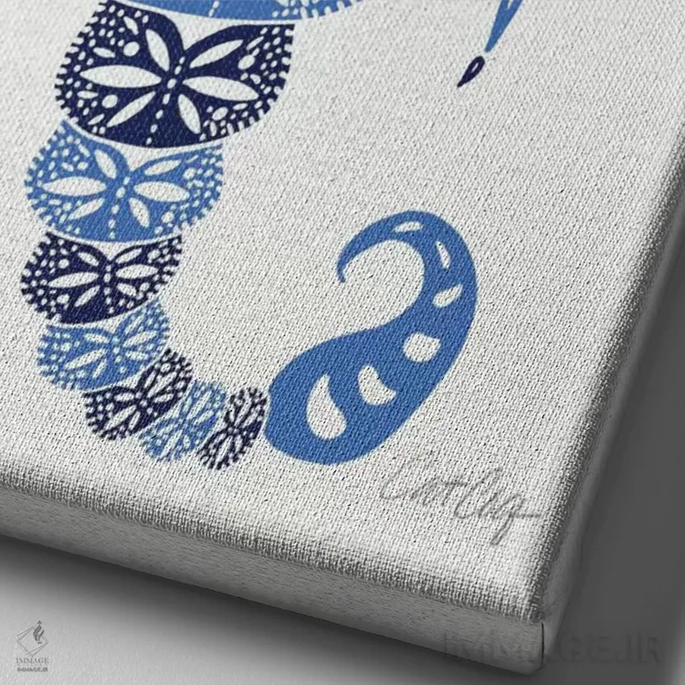 تابلو عقرب آبیها (طیف رنگ) اثر کت کوکیلت - نمای نزدیک بافت بوم