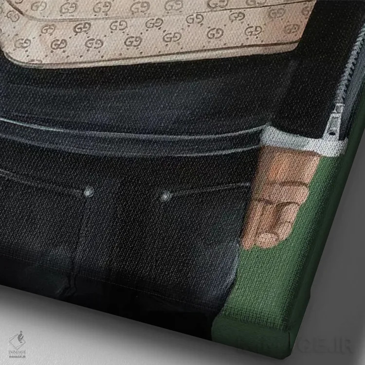 تابلو کولهپشتی کور برای عشق اثر سیسی گیدی - نمای نزدیک بافت بوم