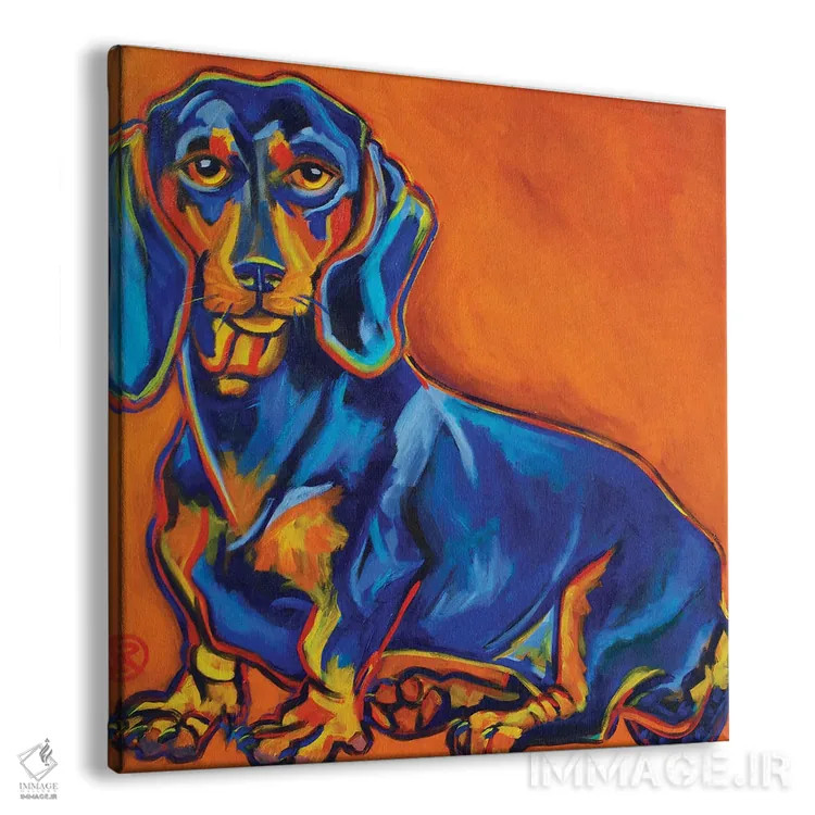 تابلو داشوند آبی (نژاد سگ) اثر ایلین ریچارد - نمای پرسپکتیو محصول