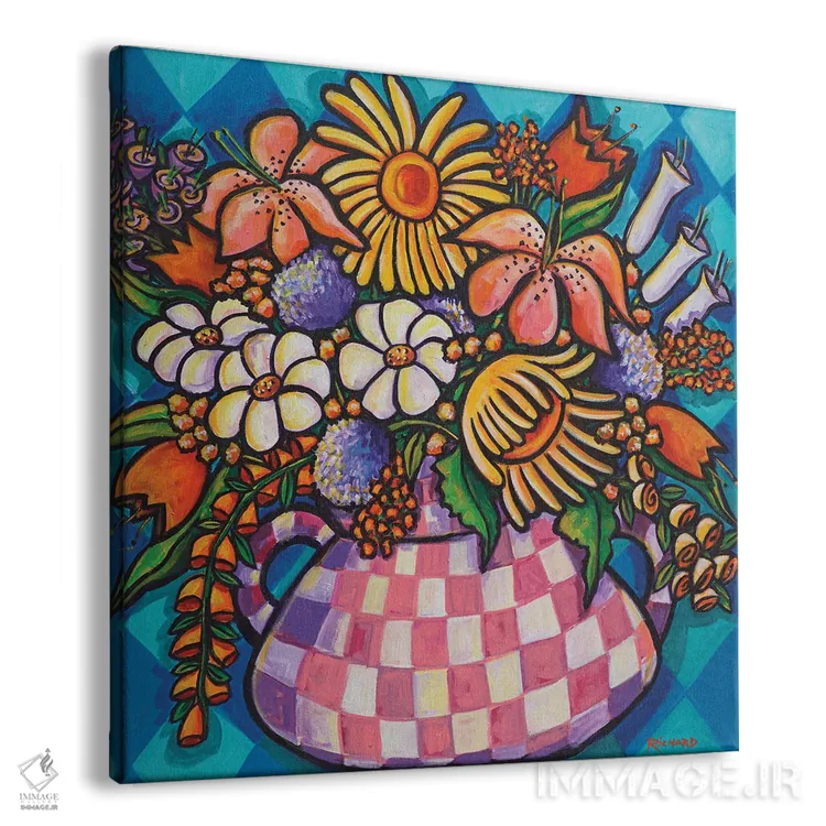 تابلو دسته گل بهاری اثر ایلین ریچارد - نمای پرسپکتیو محصول