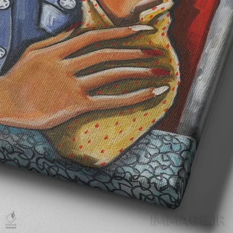 تابلو روز زیبا اثر ایلین ریچارد - نمای نزدیک بافت بوم