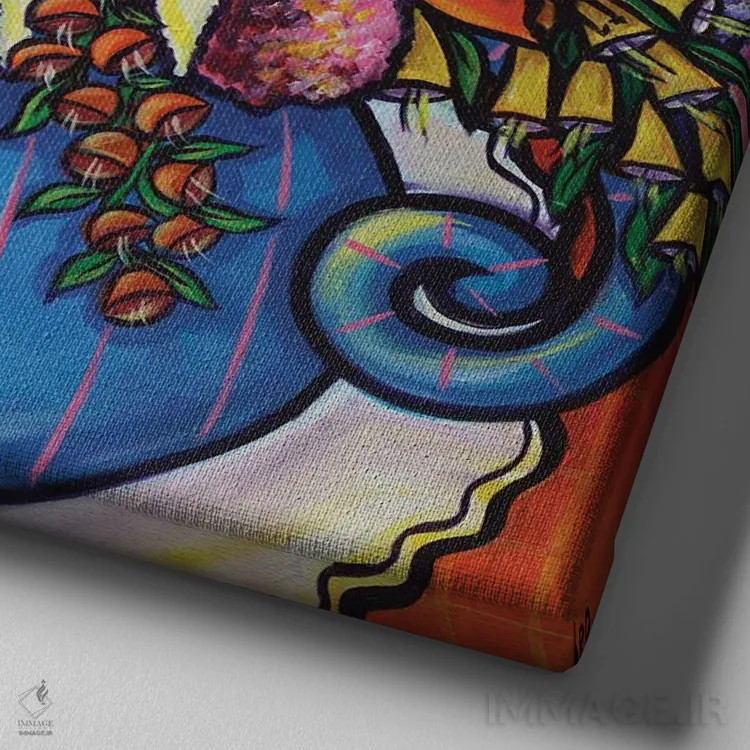 تابلو آغوشی از گلها اثر ایلین ریچارد - نمای نزدیک بافت بوم