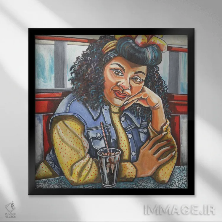 تابلو روز زیبا اثر ایلین ریچارد - نمای قابدار مشکی