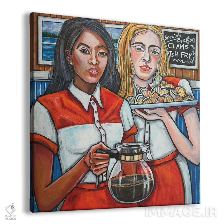 تابلو صدف و ماهی سرخشده اثر ایلین ریچارد - نمای پرسپکتیو محصول