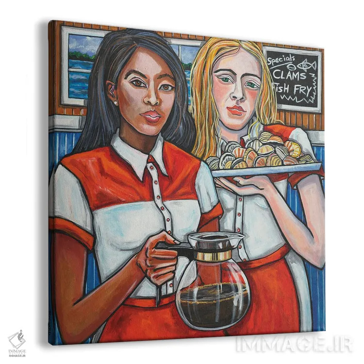 تابلو صدف و ماهی سرخشده اثر ایلین ریچارد - نمای پرسپکتیو محصول