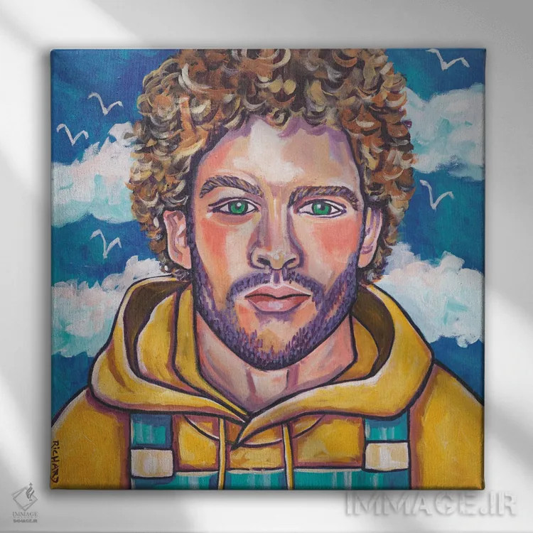 تابلو در دریا اثر ایلین ریچارد - نمای روبهرو روی دیوار