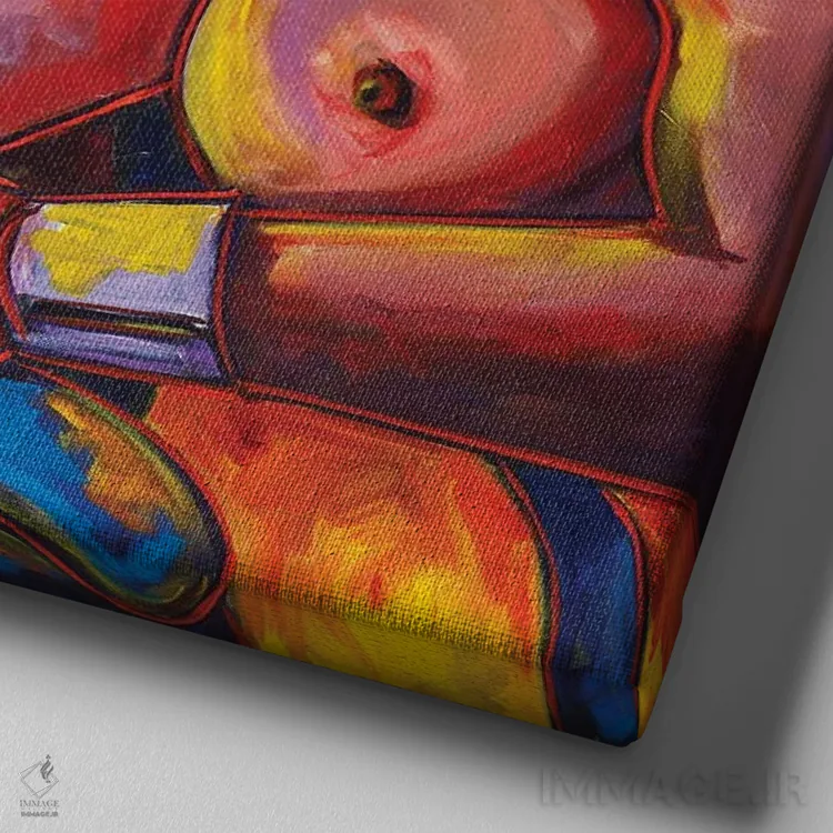 تابلو بوکسورها اثر ایلین ریچارد - نمای نزدیک بافت بوم