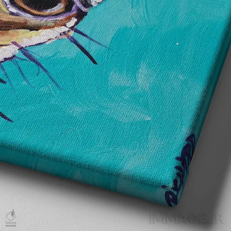 تابلو چیواوا اثر ایلین ریچارد - نمای نزدیک بافت بوم