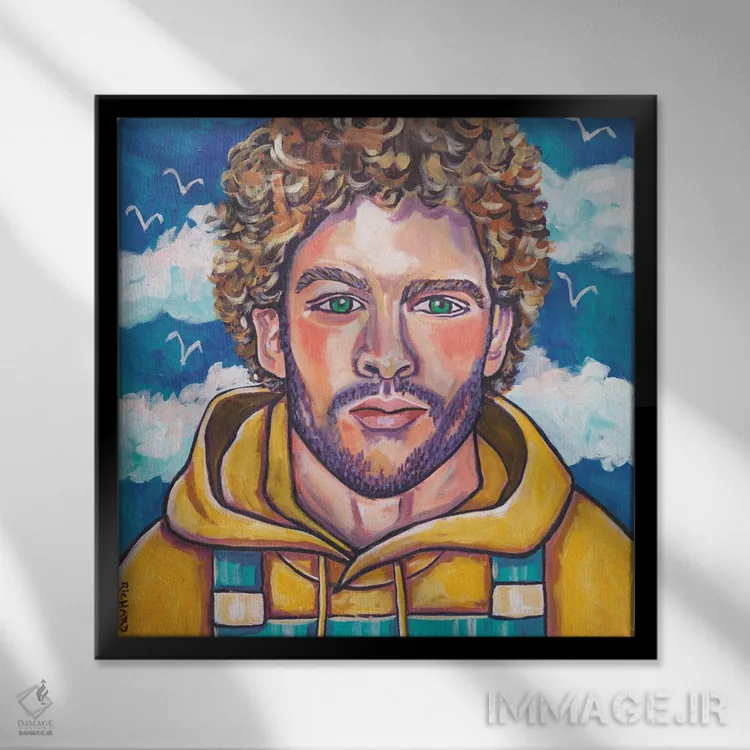 تابلو در دریا اثر ایلین ریچارد - نمای قابدار مشکی