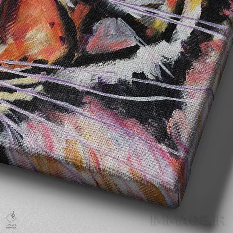 تابلو ببر اثر ایلین ریچارد - نمای نزدیک بافت بوم