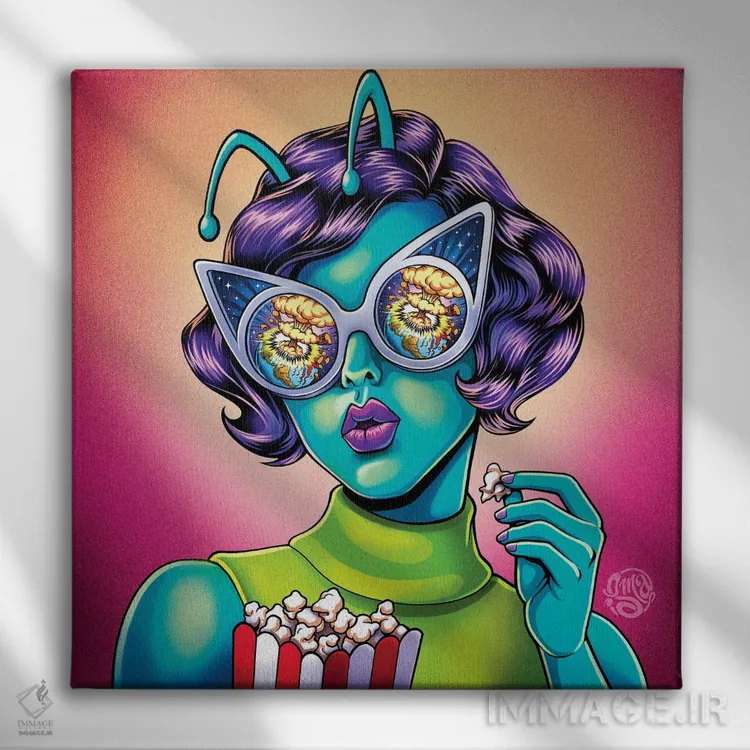 تابلو تماشای فروپاشی جهان اثر ایسمابوکامیکس (استودیو کمیک) - نمای روبهرو روی دیوار