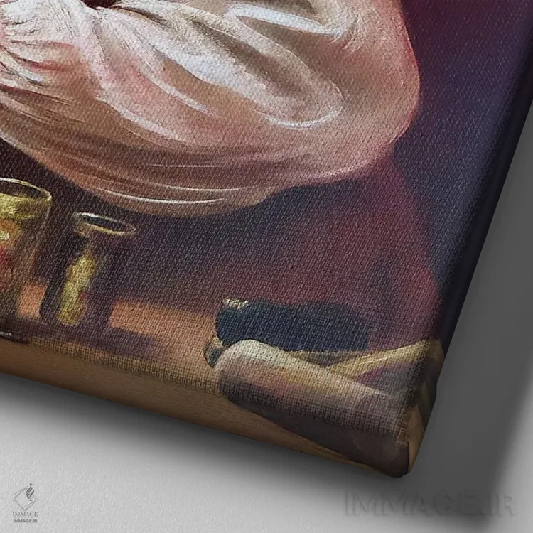 تابلو پینوکیو و ژپتو اثر ایزابل ماهه - نمای نزدیک بافت بوم