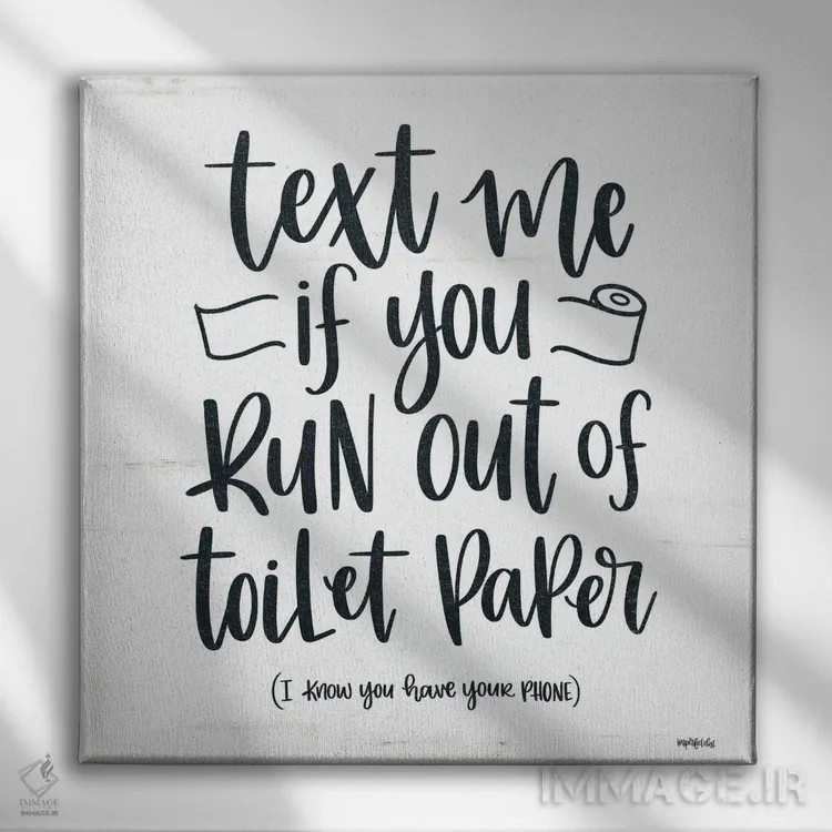 تابلو دستمال توالت تمام شد ۲ اثر ایمپرفکت داست (برند هنری) - نمای روبهرو روی دیوار