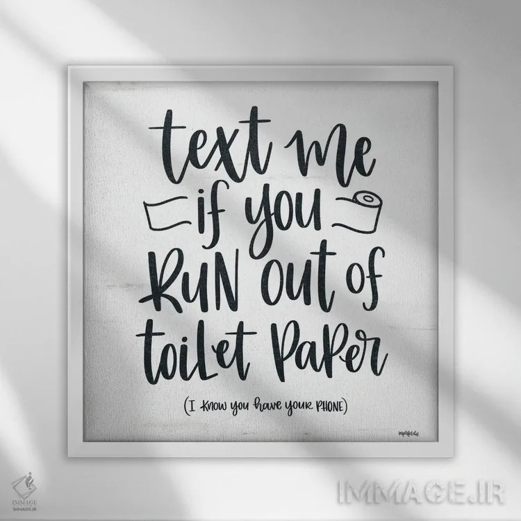 تابلو دستمال توالت تمام شد ۲ اثر ایمپرفکت داست (برند هنری) - نمای قابدار سفید