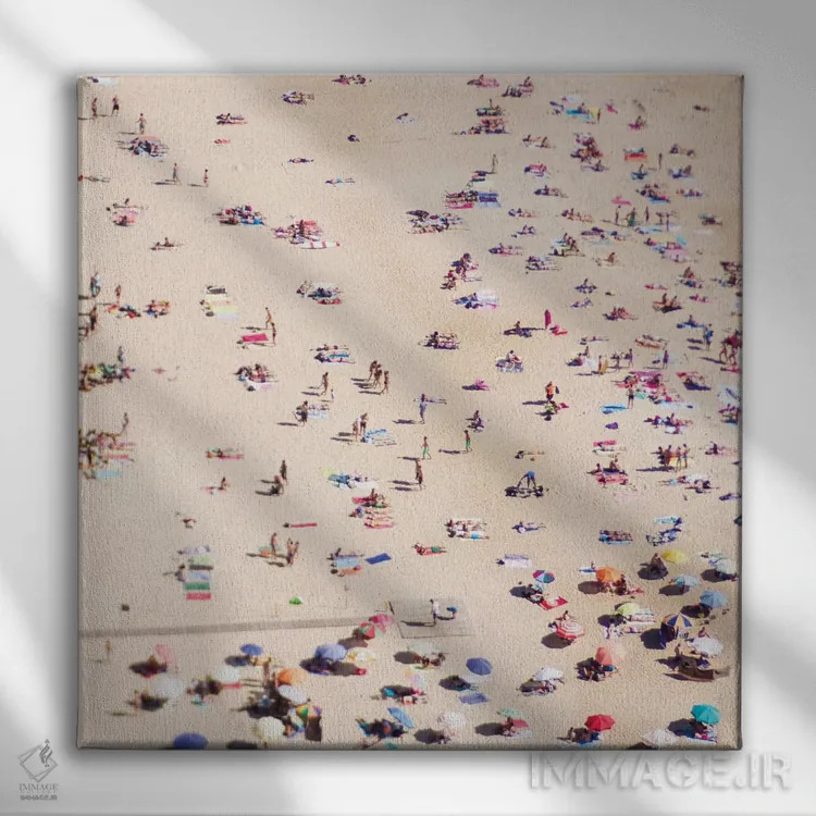 تابلو زندگی در ساحل اثر اینگرید بدوز - نمای روبهرو روی دیوار