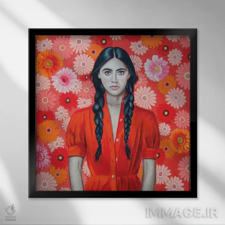 تابلو دختر بهاری اثر اینا مدودوا - نمای قابدار مشکی