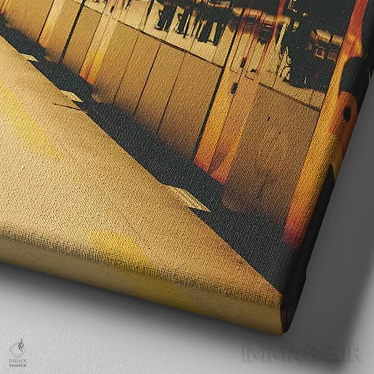 تابلو انتظار اثر اینگرید بدوز - نمای نزدیک بافت بوم