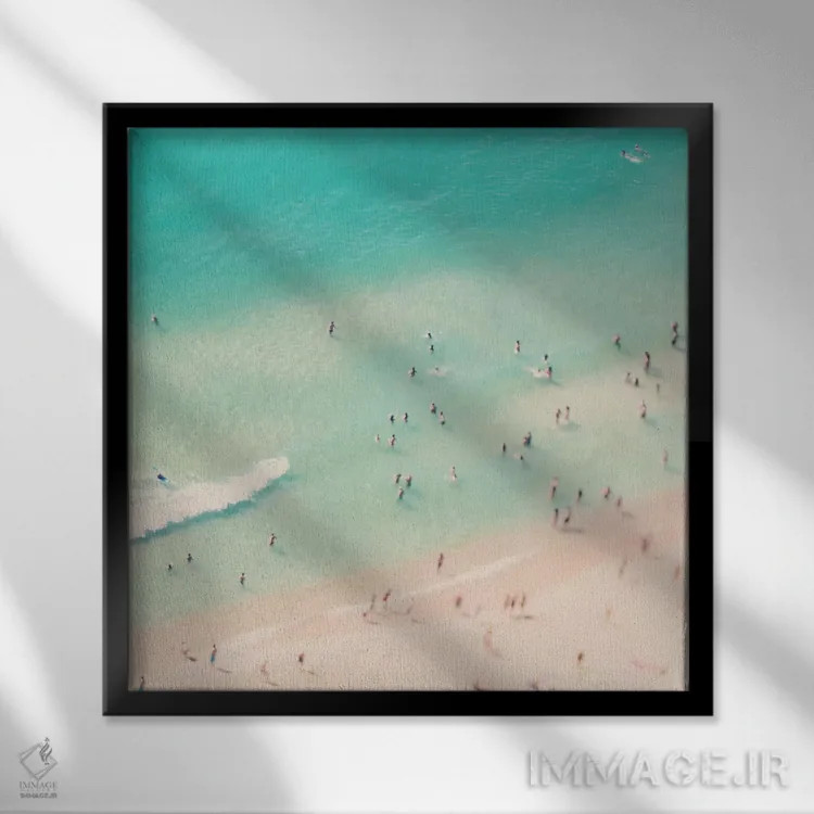 تابلو عشق در ساحل IV اثر اینگرید بدوز - نمای قابدار مشکی