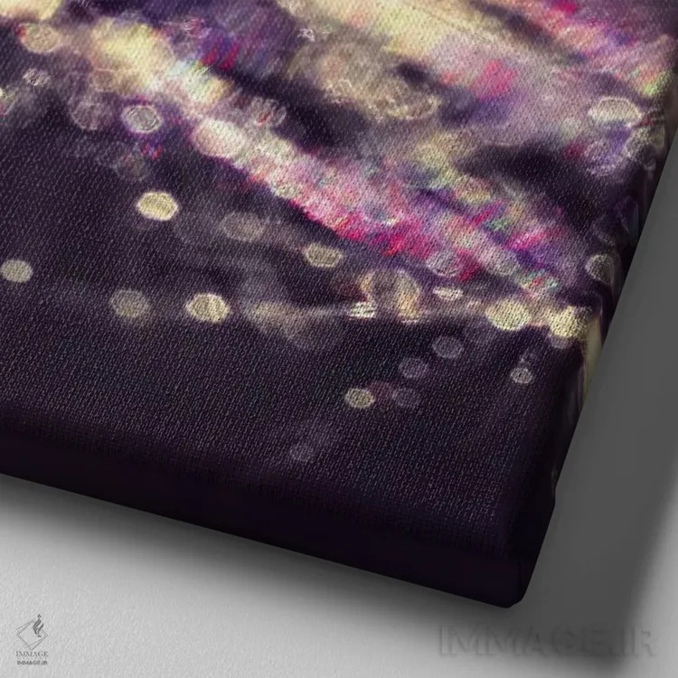 تابلو ارغوانی تیره اثر اینگرید بدوز - نمای نزدیک بافت بوم