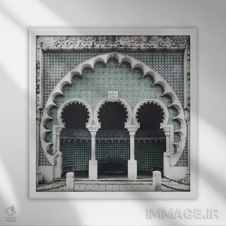 تابلو موریشکا (محل یا نام خاص) اثر اینگرید بدوز - نمای قابدار سفید