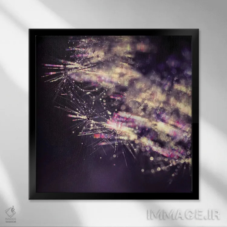 تابلو ارغوانی تیره اثر اینگرید بدوز - نمای قابدار مشکی