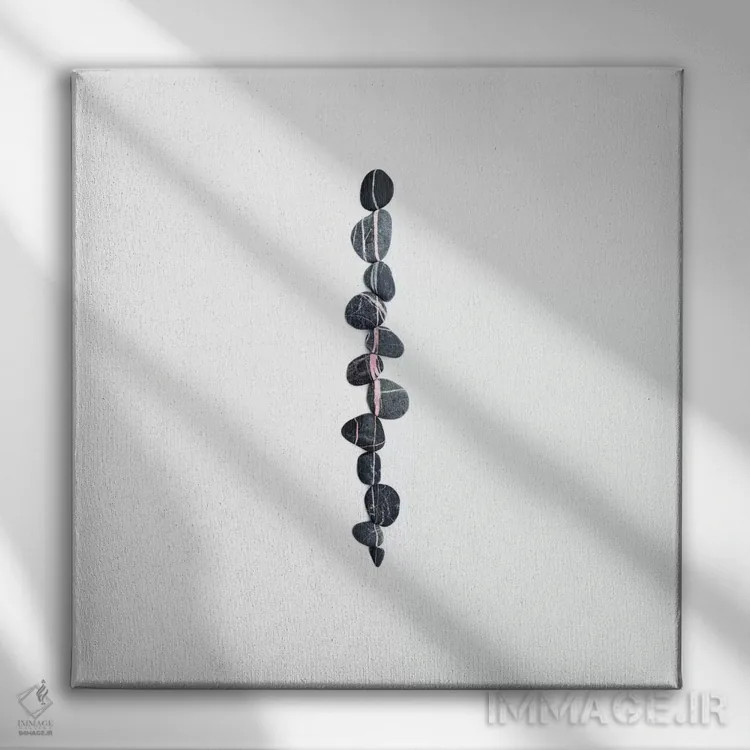 تابلو سنگریزهها اثر اینگرید بدوز - نمای روبهرو روی دیوار