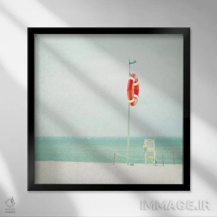 تابلو در کنار دریا II اثر اینگرید بدوز - نمای قابدار مشکی