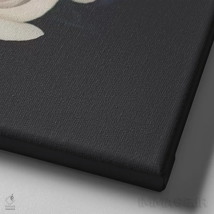 تابلو رزها اثر اینگرید بدوز - نمای نزدیک بافت بوم