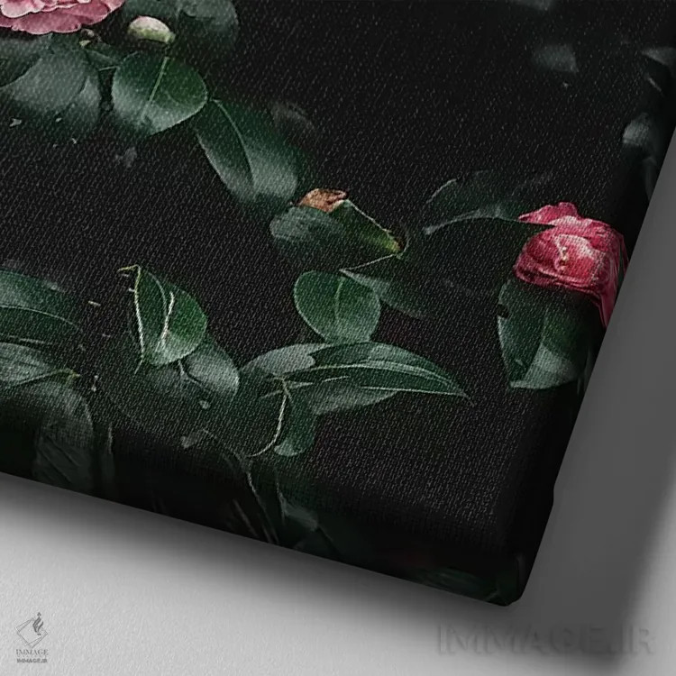 تابلو شکوفایی با وقار اثر اینگرید بدوز - نمای نزدیک بافت بوم