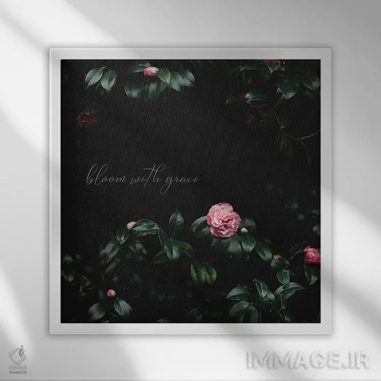 تابلو شکوفایی با وقار اثر اینگرید بدوز - نمای قابدار سفید