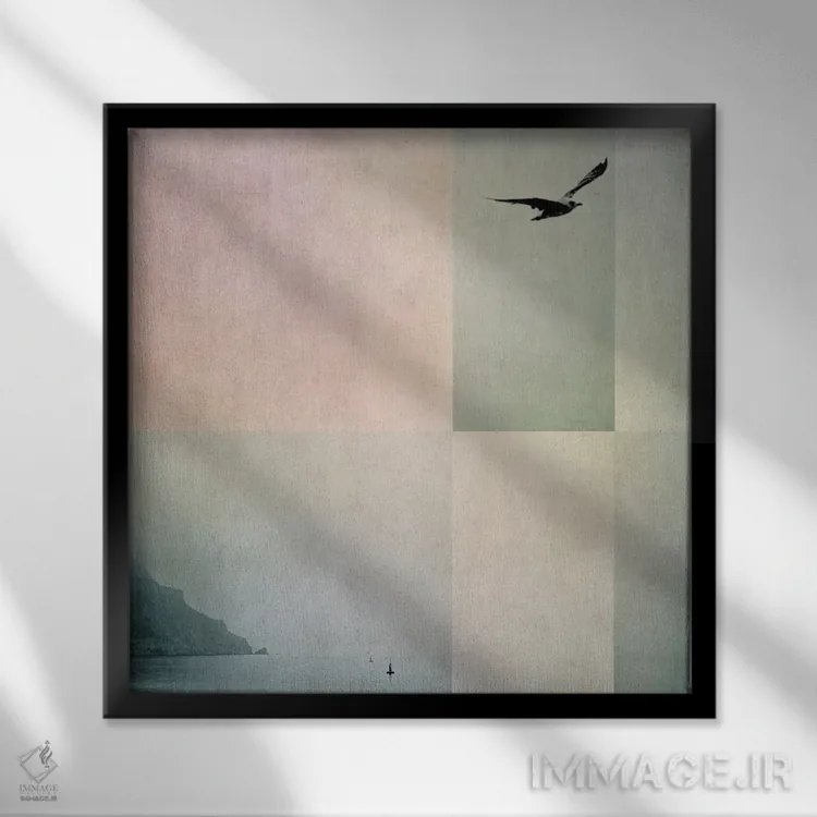 تابلو بلوک دریایی اثر اینگرید بدوز - نمای قابدار مشکی