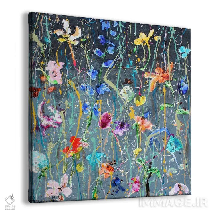 تابلو گلهای نور شب اثر استودیو پِینت-اینگ - نمای پرسپکتیو محصول