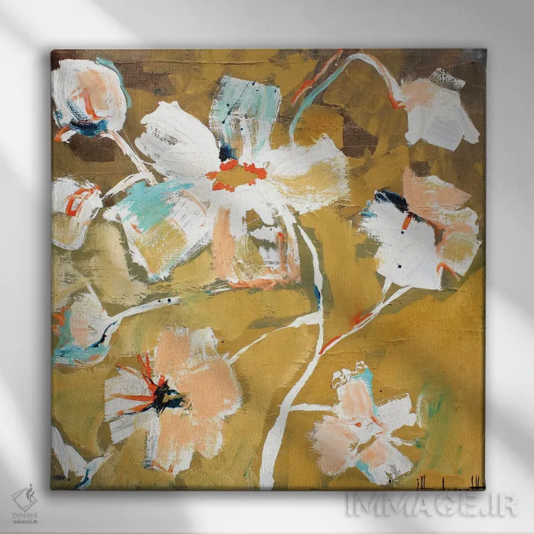 تابلو گل ساده I اثر استودیو پِینت-اینگ - نمای روبهرو روی دیوار