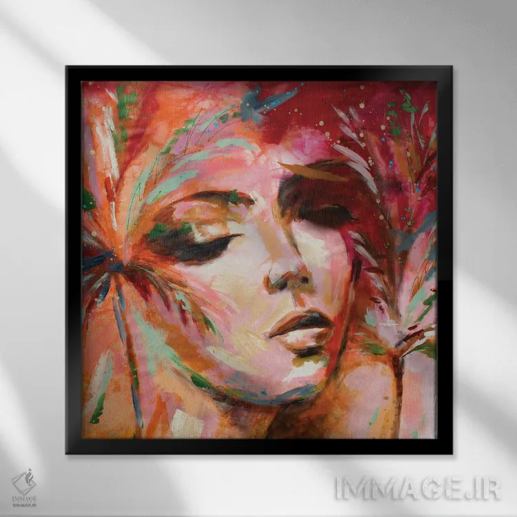 تابلو بهشت نخل II اثر استودیو پِینت-اینگ - نمای قابدار مشکی