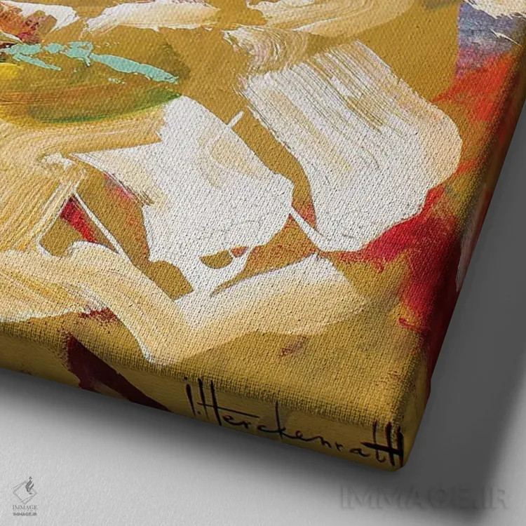 تابلو گل ساده II اثر استودیو پِینت-اینگ - نمای نزدیک بافت بوم