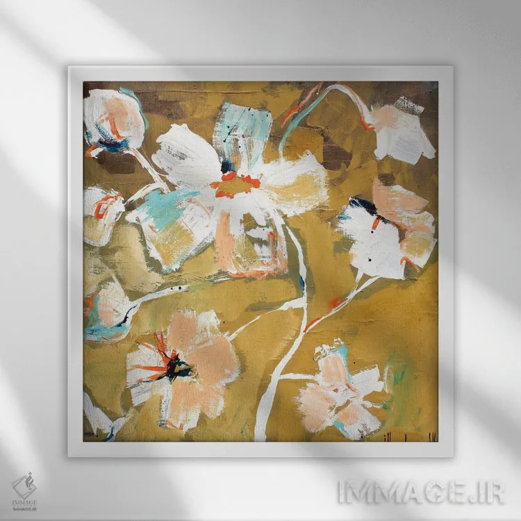 تابلو گل ساده I اثر استودیو پِینت-اینگ - نمای قابدار سفید