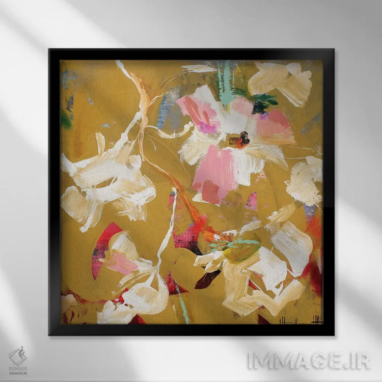 تابلو گل ساده II اثر استودیو پِینت-اینگ - نمای قابدار مشکی