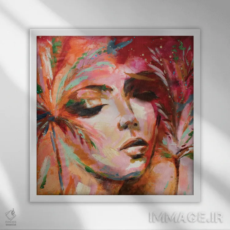 تابلو بهشت نخل II اثر استودیو پِینت-اینگ - نمای قابدار سفید