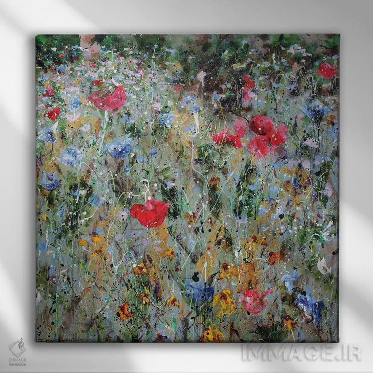 تابلو مزرعه گلهای وحشی III اثر استودیو پِینت-اینگ - نمای روبهرو روی دیوار